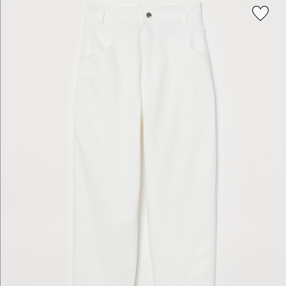 H&M high waisted white jeans